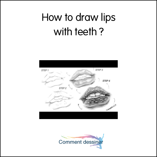 How to draw lips with teeth